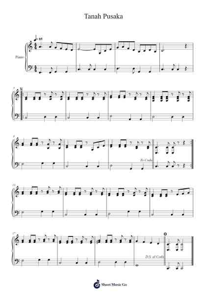 Tanah Pusaka Sheet Music by Leerian Humjo-Arr.Krisbe Chadky