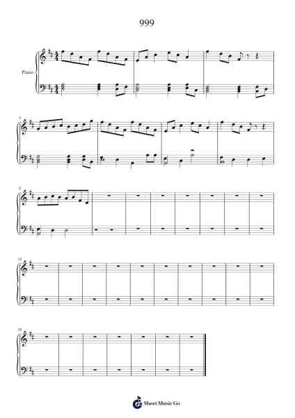 999 Sheet Music by -Arr.Jofield