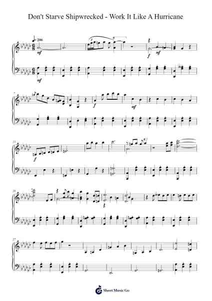 Don't Starve Shipwrecked - Work It Like A Hurricane Sheet Music by Jason Garner/Vince de Vera-Arr.Leoduke Hodwey