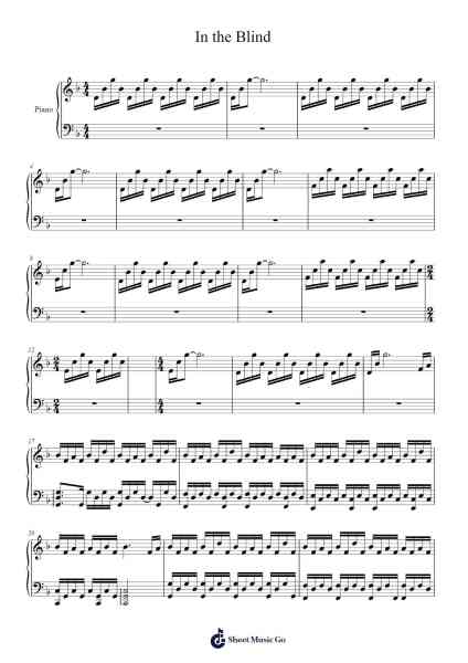 In the Blind Sheet Music by Kevin Penkin/Bomb/Kou/Rui Ruii-Arr.Janedo