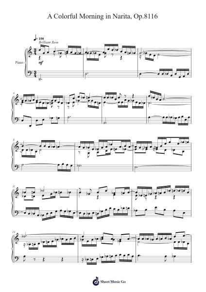 A Colorful Morning in Narita, Op.8116 Sheet Music by Toursbur-Arr.Bradfred Copsweet