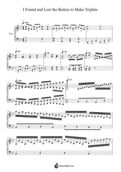 I Found and Lost the Button to Make Triplets Sheet Music by Jake McCrory-Arr.Greenlew