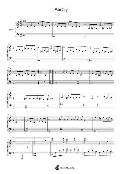 WarCry Sheet Music by Hamrion-Arr.Leron