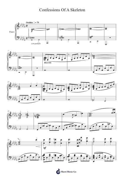 Confessions Of A Skeleton Sheet Music by DM DOKURO-Arr.Bellper Cowcolm