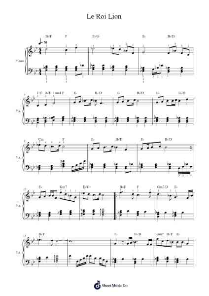 Le Roi Lion Sheet Music by Elton John-Arr.Cisraine