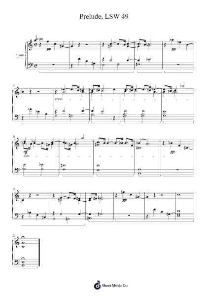 Prelude, LSW 49 Sheet Music by Sunwoo Lim-Arr.O'Neilgrey