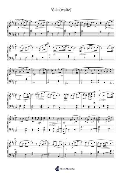 Vals (waltz) Sheet Music by Ignacio García-Arr.Bownio Elroytier