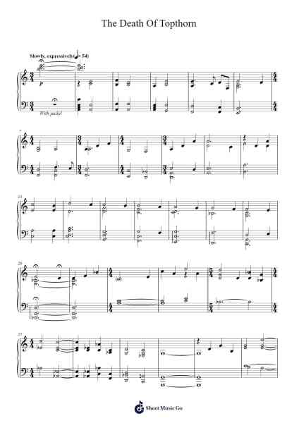 The Death Of Topthorn Sheet Music by John Williams-Arr.Lenshaw
