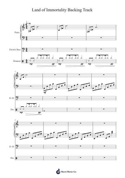 Land of Immortality Backing Track Sheet Music by REVO-Arr.Mila