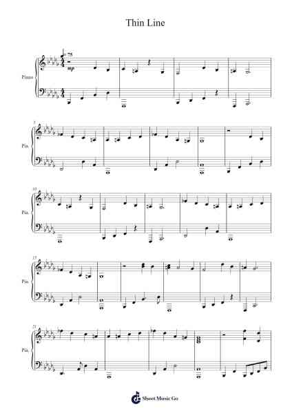 Thin Line Sheet Music by Michael Salvatori-Arr.Eipscam Lynpham