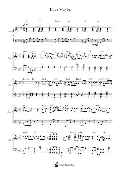 Love Maybe Sheet Music by MeloMance-Arr.Rocius