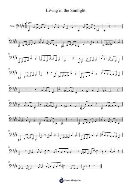 Living in the Sunlight Sheet Music by -Arr.Vithel