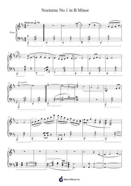 Nocturne No.1 in B Minor Sheet Music by NemerK-Arr.Xavis Rodgo