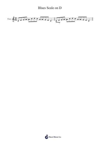 Blues Scale on D Sheet Music by Lessons - Scales-Arr.Thompritt Rhysglan