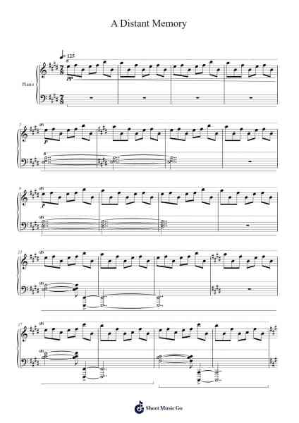 A Distant Memory Sheet Music by Lublack Tutrod-Arr.Brownemeg