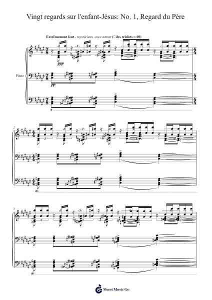 Vingt regards sur l'enfant-Jésus: No. 1, Regard du Père Sheet Music by Olivier Messiaen-Arr.Pagdrow Kathrin