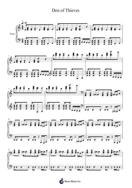 Den of Thieves Sheet Music by Alec Holowka-Arr.Jebois Hudlap