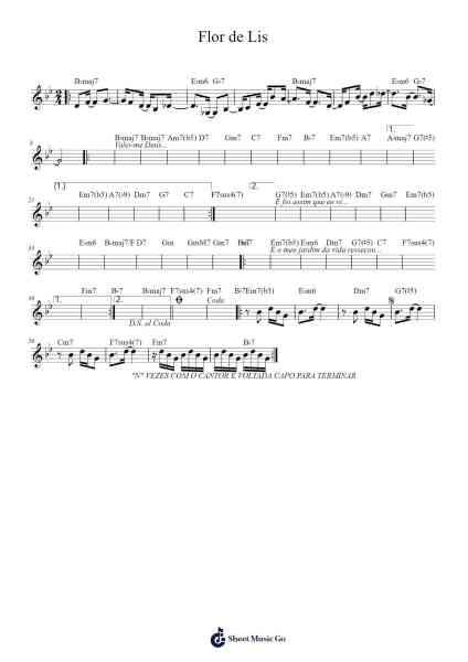 Flor de Lis Sheet Music by Djavan-Arr.Leeles Stoweser