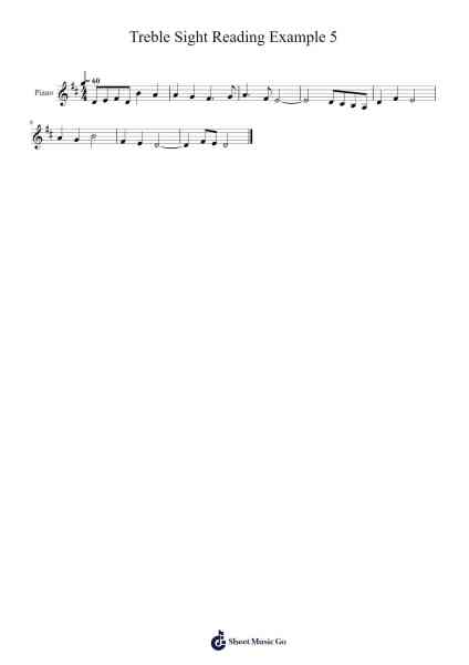 Treble Sight Reading Example 5 Sheet Music by -Arr.Vabuck Clevevien