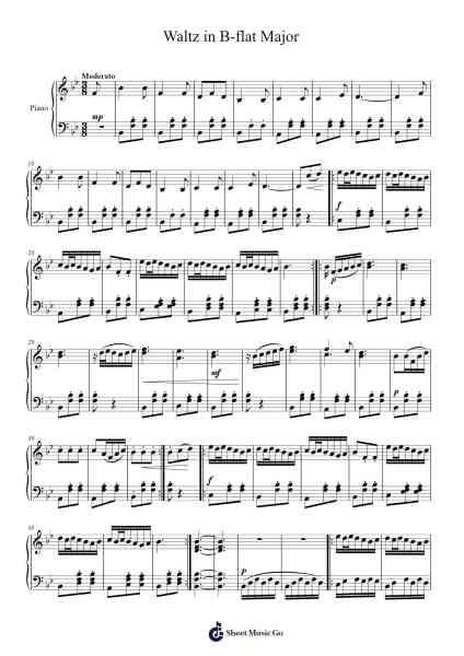 Waltz in B-flat Major Sheet Music by undefined-Arr.Gembur