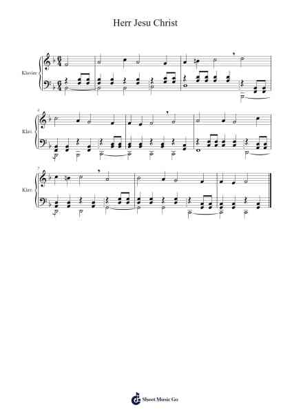 Herr Jesu Christ Sheet Music by Unbekannt-Arr.Vicvey Cotge