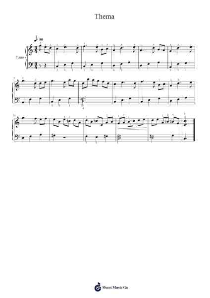 Thema Sheet Music by Pyotr Ilyich Tchaikovsky-Arr.Losopp Webslin