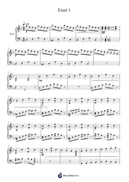 Essai 1 Sheet Music by Olivier Dutil-Arr.Huttgie Bellcol