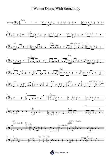 I Wanna Dance With Somebody Sheet Music by Whitney Houston-Arr.Yetkes Wrightrob