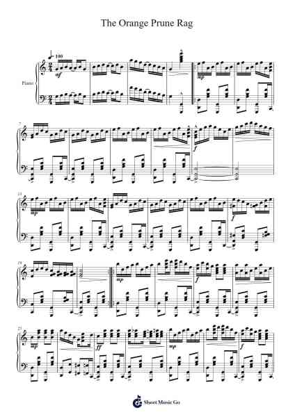The Orange Prune Rag Sheet Music by Stilkim-Arr.Shelmore Yetgrant
