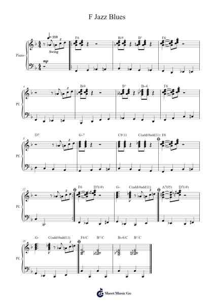 F Jazz Blues Sheet Music by Hesworth Blyhood-Arr.Joshgins Widred