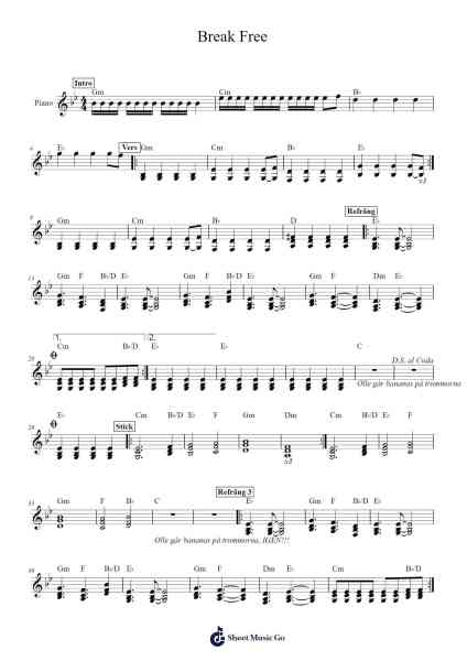 Break Free 楽譜 by Ariana Grande-Arr.Davehan