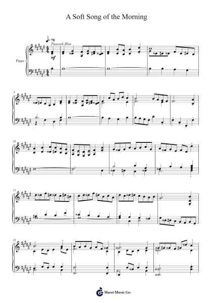 A Soft Song of the Morning Sheet Music by Toursbur-Arr.Sigjeff