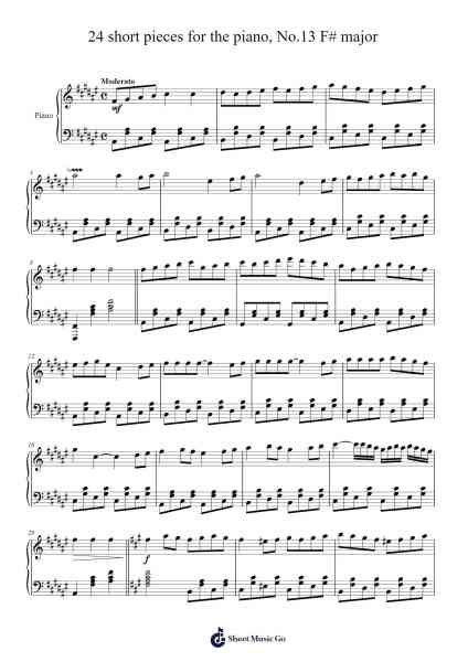 24 Preludes, Op. 28: No. 13 in F-Sharp Major Sheet Music by Z.H.Chou-Arr.Yedle Adelo