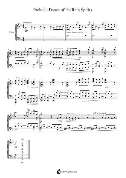 Prelude: Dance of the Rain Spirits Sheet Music by Matthew Ng-Arr.Malke Wordby