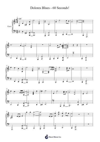 Dolores Blues - 60 Seconds! Sheet Music by Michal Ratkowski-Arr.Gasper Inlot