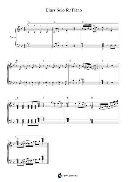 Blues Solo for Piano Sheet Music by A. Warren-Arr.Atkuk