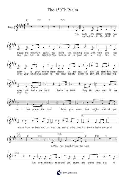 The 150Th Psalm Sheet Music by Misc Traditional-Arr.Geornic Hicksjoe