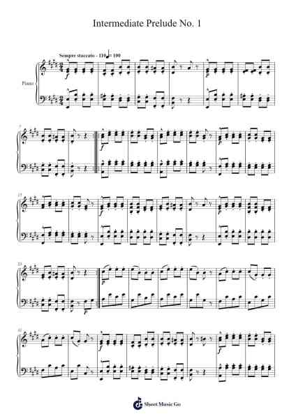 Intermediate Prelude No. 1 Sheet Music by Yuleters Upcher-Arr.Gekeith Fordkiel