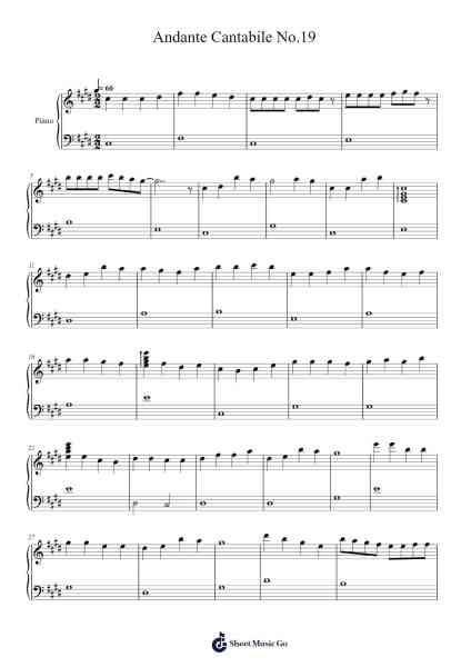 Andante Cantabile No. 19 Sheet Music by Leedre-Arr.Stilkim