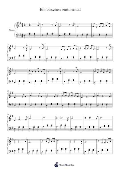 Ein bisschen sentimental Sheet Music by Nanriah Obrook-Arr.Halemorse