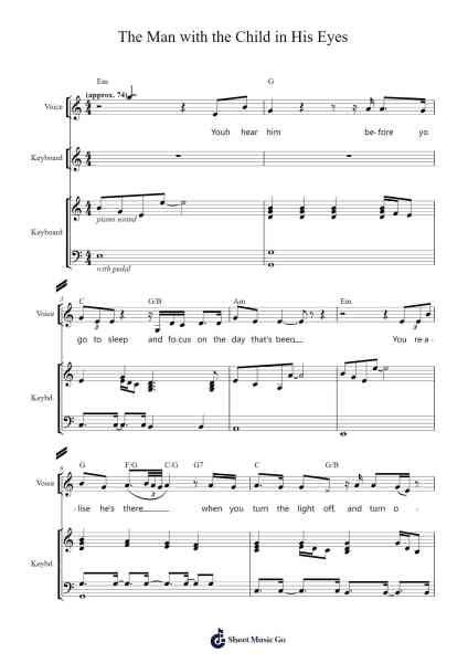 The Man with the Child in His Eyes Sheet Music by Kate Bush-Arr.Reyphens