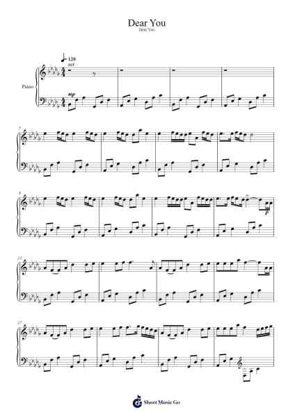 Dear You Sheet Music by dai-Arr.Churkiel Uliam