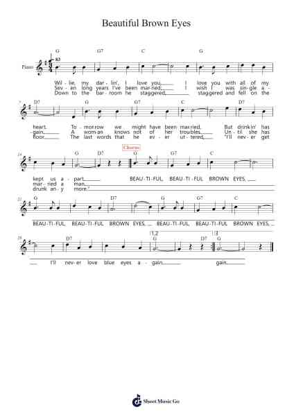 Beautiful Brown Eyes Sheet Music by Alton Delmore-Arr.Mollpag