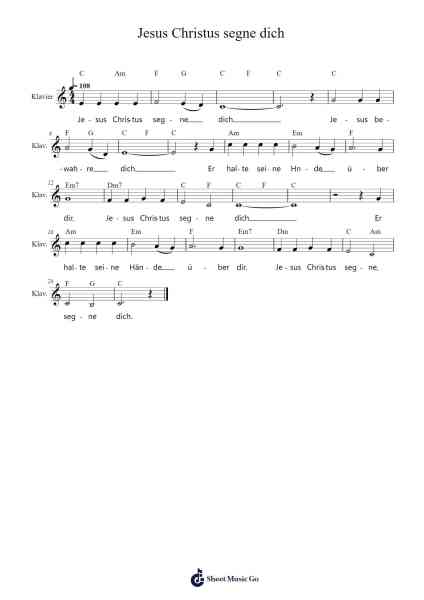 Jesus Christus segne dich Sheet Music by Peter Strauch-Arr.Crodre Kipqe