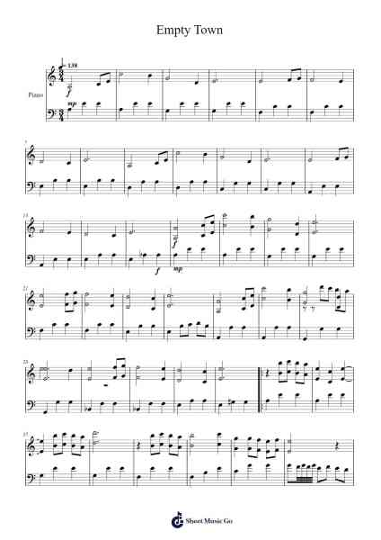 Empty Town Sheet Music by Toby Fox-Arr.Dowar Warford