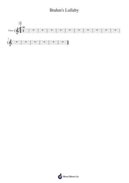 Brahm's Lullaby Sheet Music by Johannes Brahms-Arr.Yuleboyle Kingshous