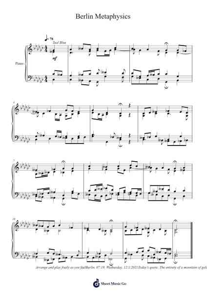 Berlin Metaphysics Sheet Music by Toursbur-Arr.Spenriel Foxsoll