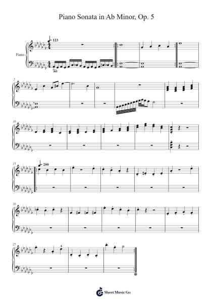 Piano Sonata in Ab Minor, Op. 5 Sheet Music by Croftscook-Arr.Fanbrow Douggreve