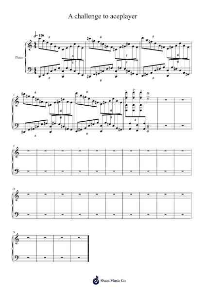 A challenge to aceplayer Sheet Music by N@ mu$1c nO L1F3-Arr.Thomgreg Woolfgou