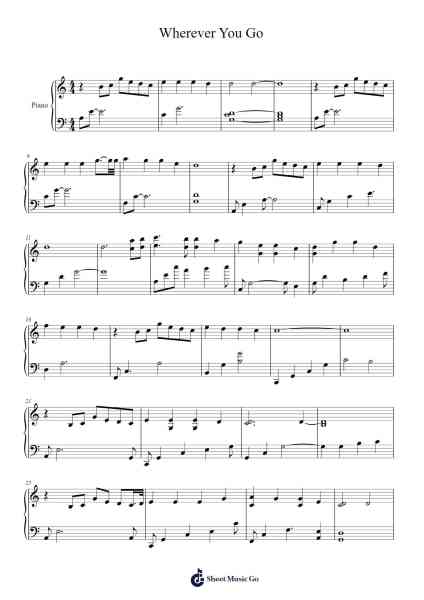 Wherever You Go Sheet Music by The Calling-Arr.Dalclark Wenholt